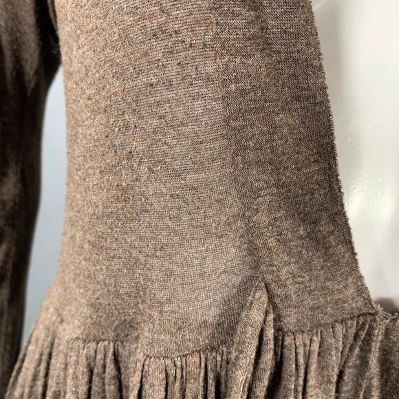 STELLA McCARTNEY Size M Brown Viscose Pleated Dress - Picture 5 of 8